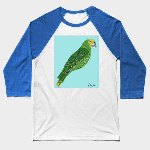 Colourful parrot Baseball T-Shirt by LozzieElizaDesigns